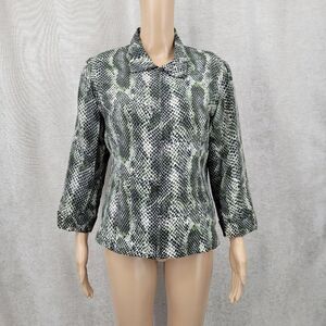 Silkland Silk Women's Green Snakeskin Patterned Jacket